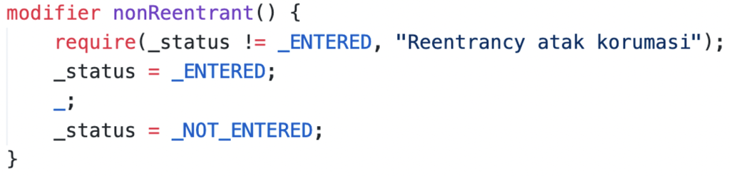solidity modifier kullanım örneği